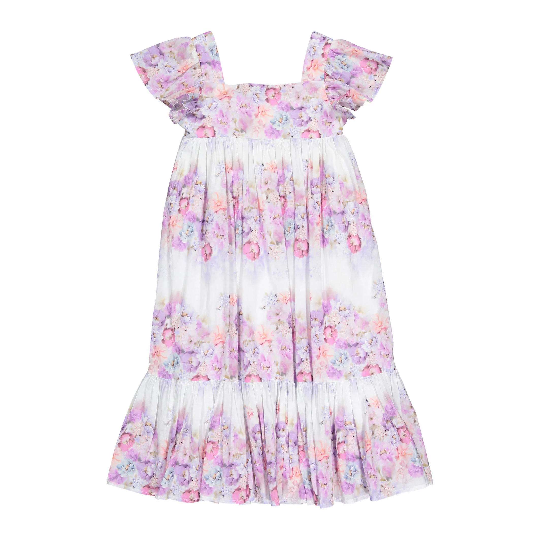 Petite Amalie  Lilac Floral Border Print Dress