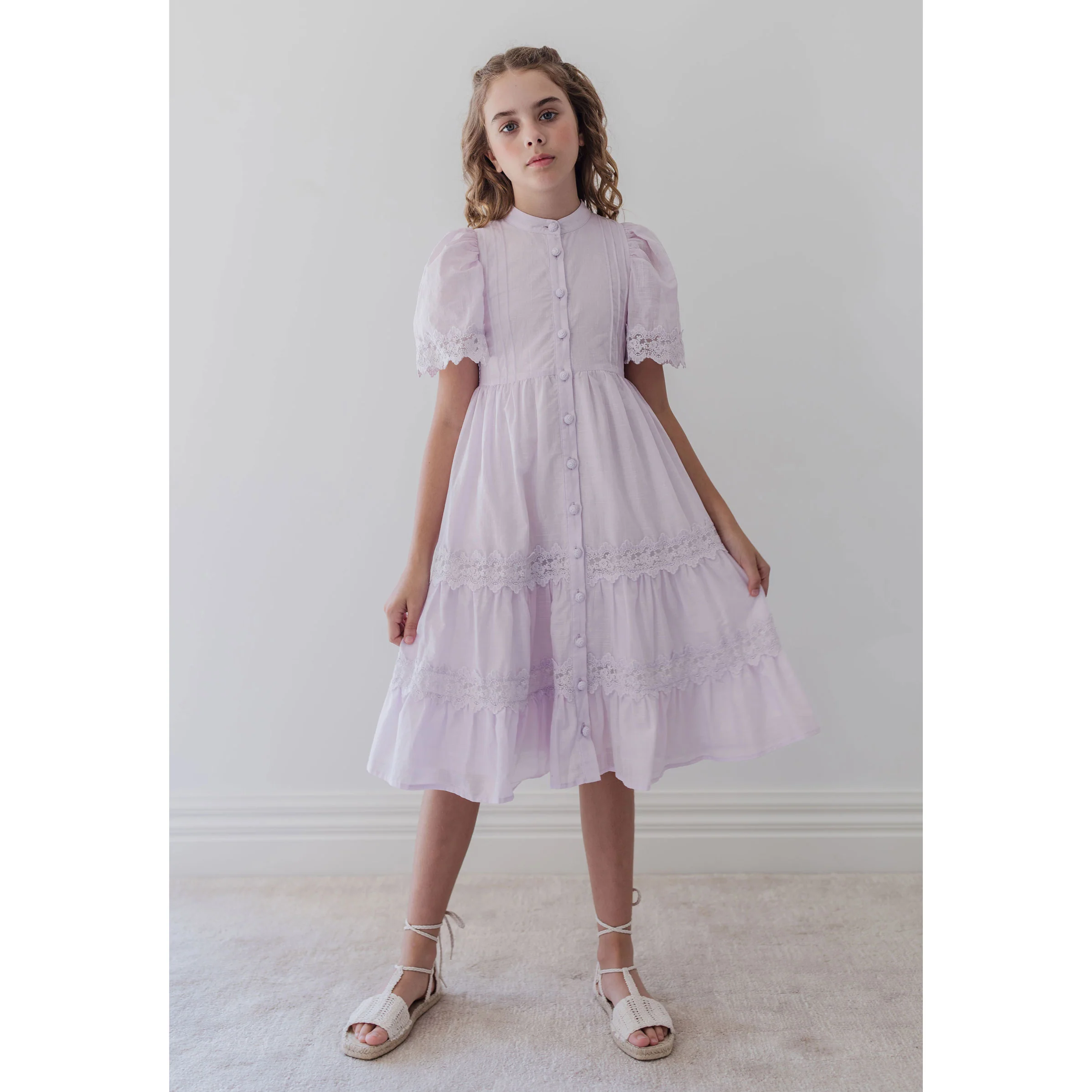 Petite Amalie  Lilac Lace Shirt Dress - Image 2