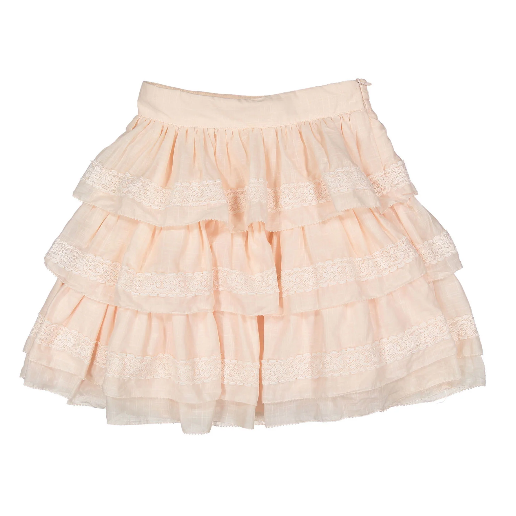 Petite Amalie Soft Peach Lace Linen Skirt