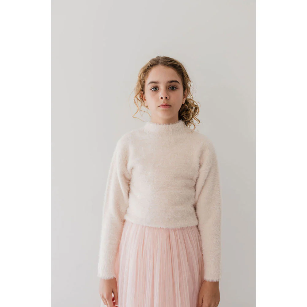 Petite Gold Cream Fluffy Sweater - Image 2