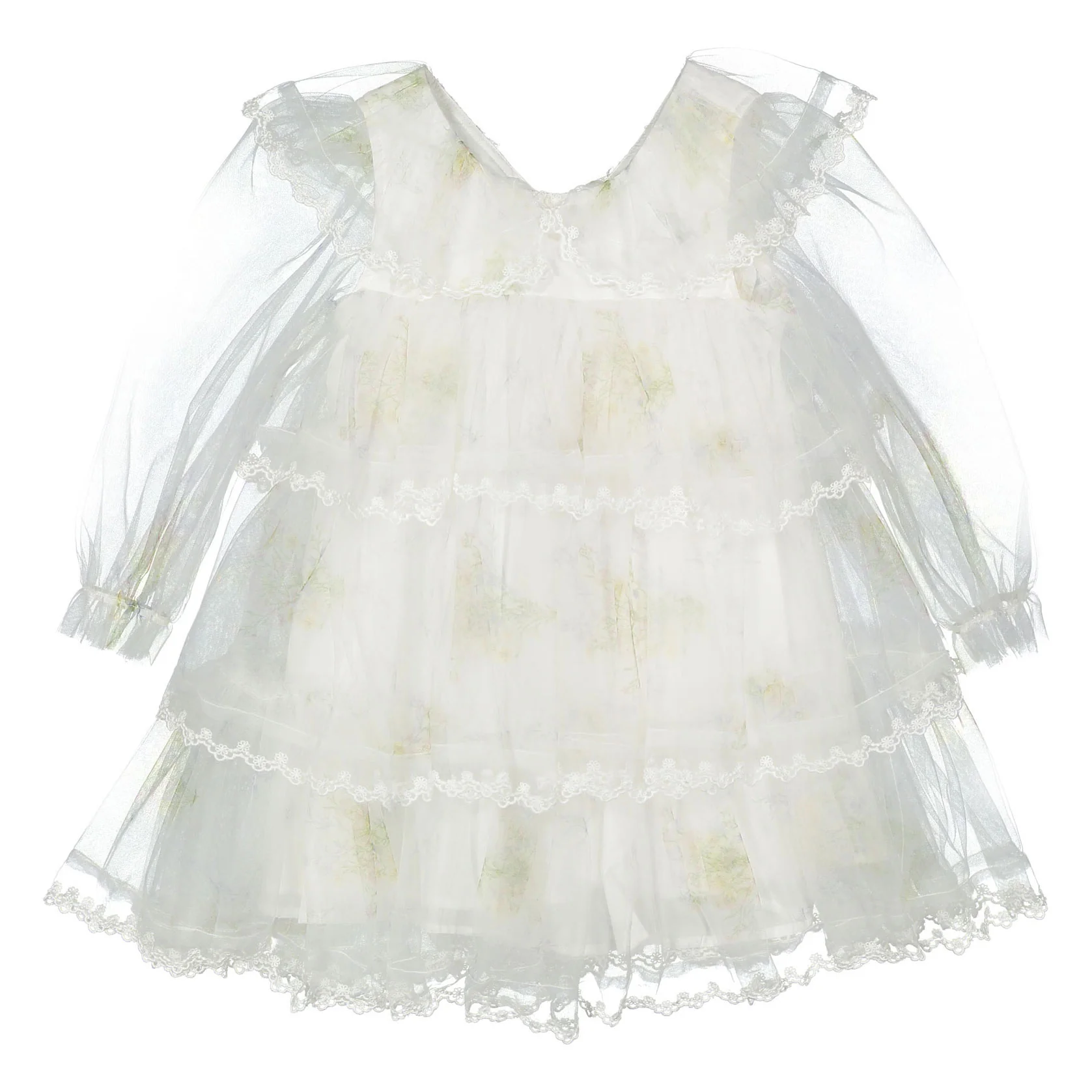 Petite Gold Spring Meadow Short Tulle Dress