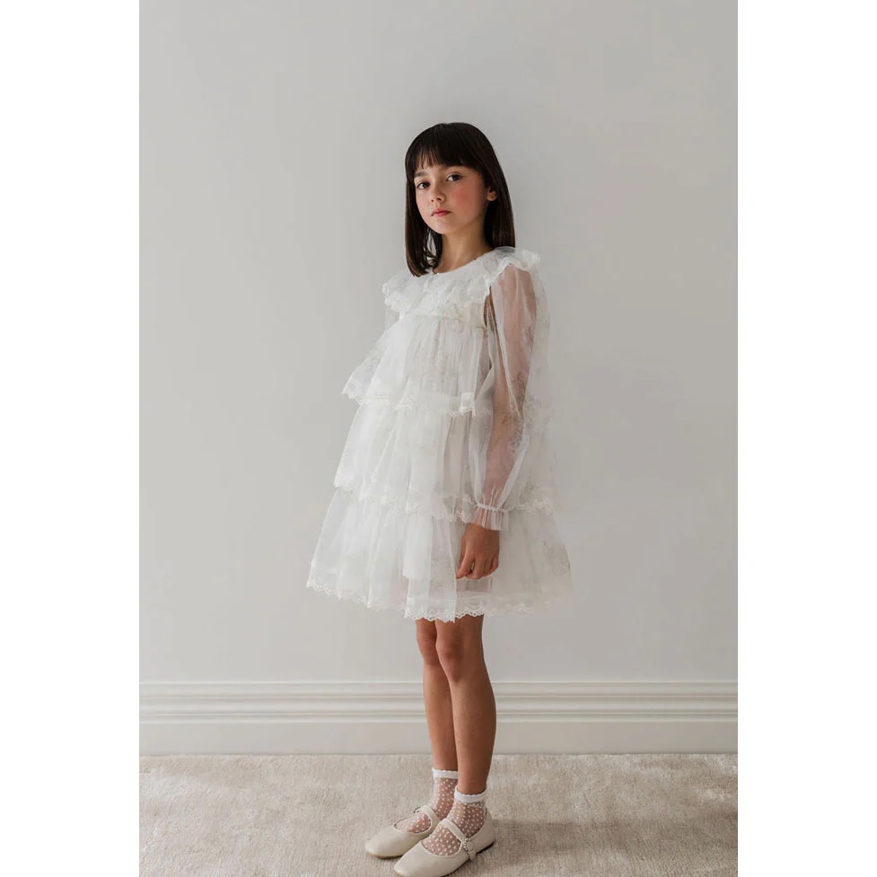 Petite Gold Spring Meadow Short Tulle Dress - Image 3