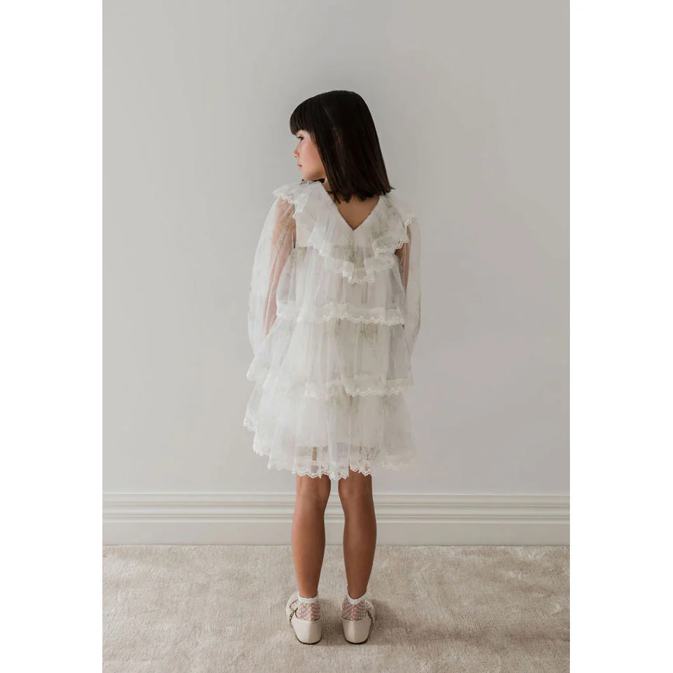 Petite Gold Spring Meadow Short Tulle Dress - Image 4