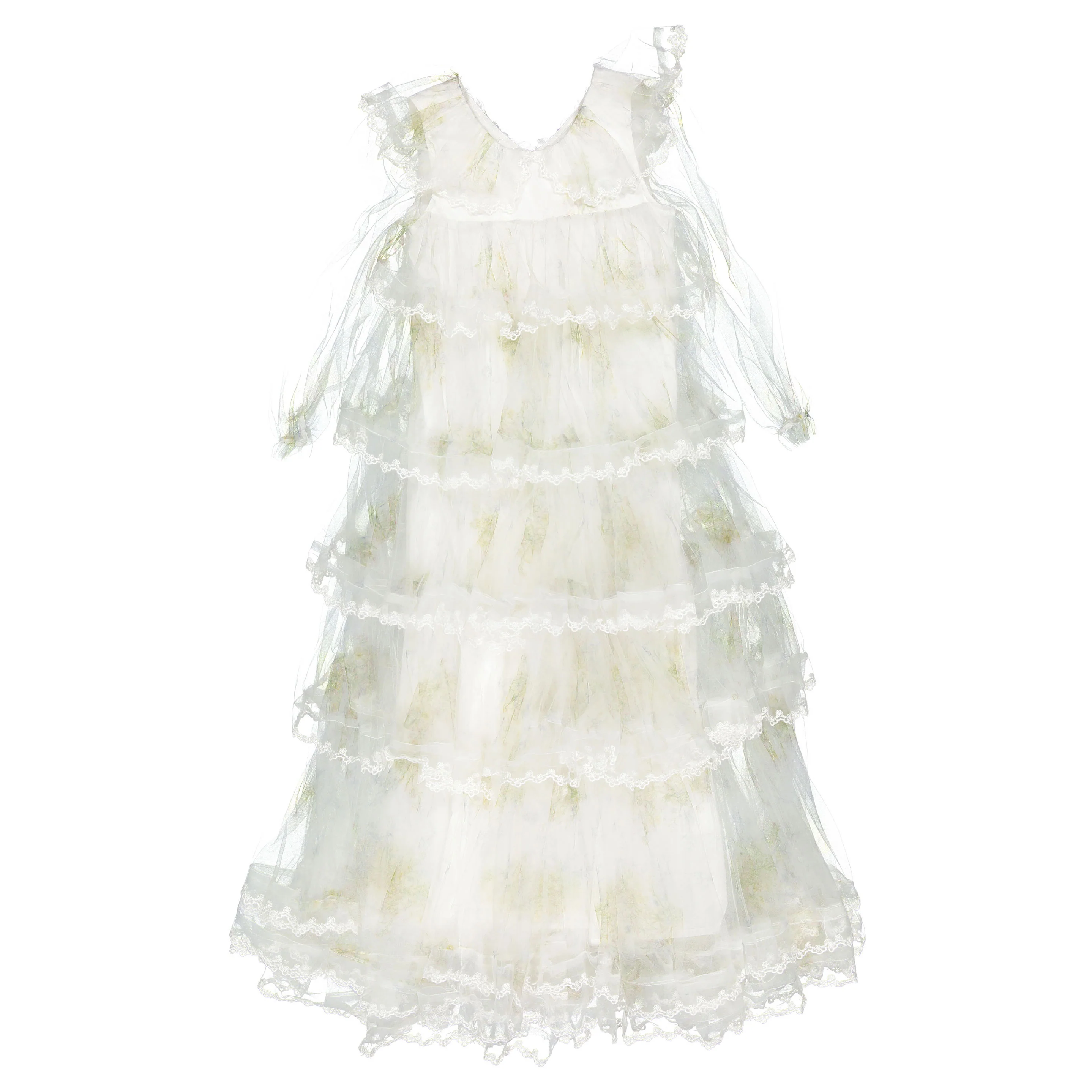 Petite Gold Spring Meadow Tulle Gown
