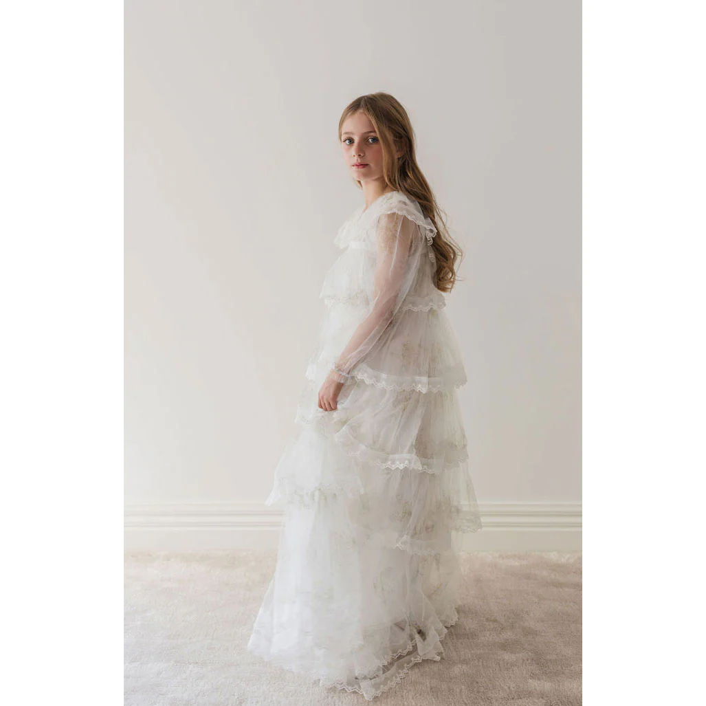 Petite Gold Spring Meadow Tulle Gown - Image 3