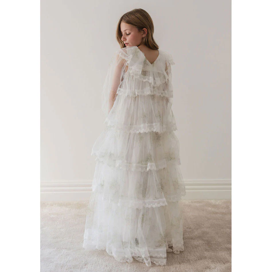 Petite Gold Spring Meadow Tulle Gown - Image 4