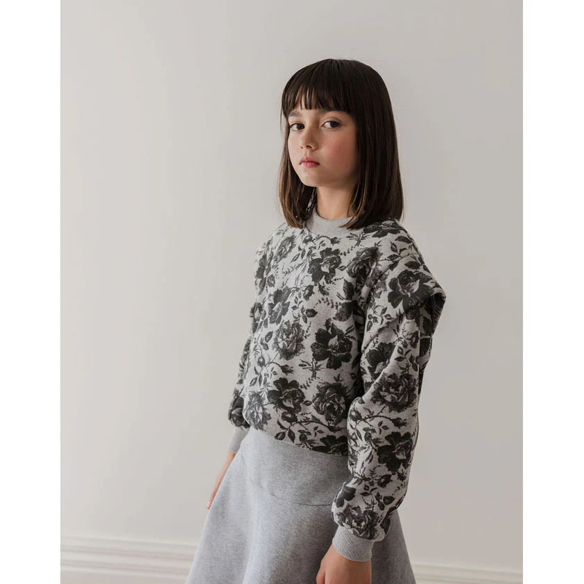 Petite Pink Black Rose Printed Sweat Top - Image 2