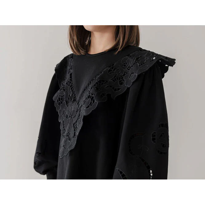 Petite Pink Black Terry Cut Out Sweat Dress - Image 4