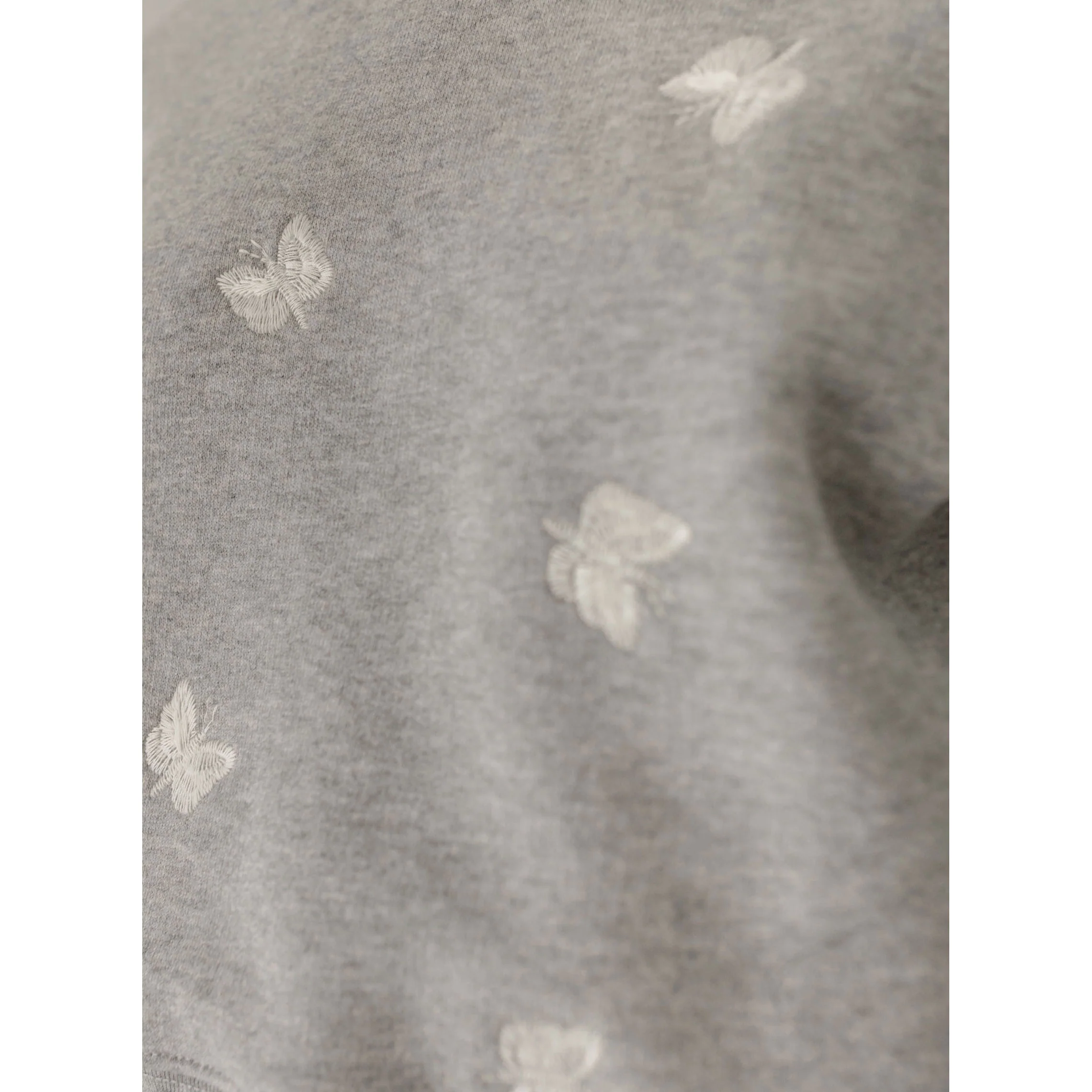 Petite Pink Grey Marle Embroidered Butterfly Sweatshirt - Image 3