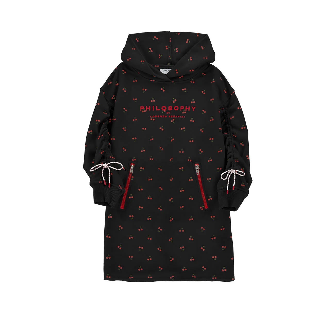 Philosophy Black Hooded  Sweatshirt Dress
