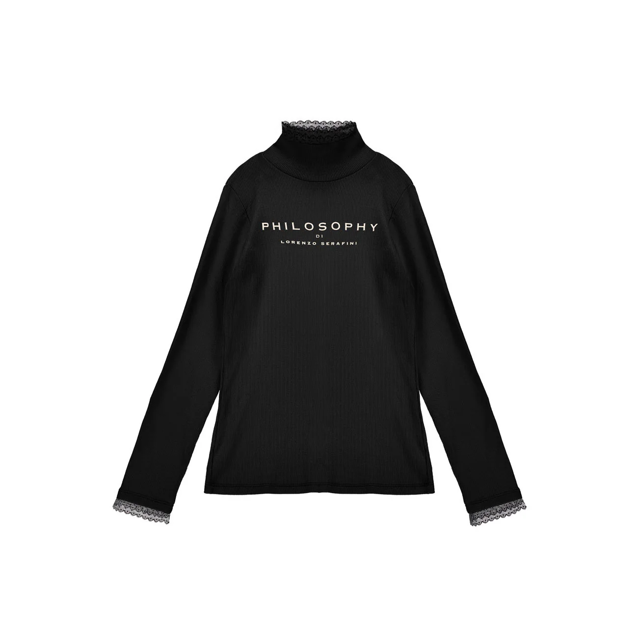 Philosophy Black Turtleneck Rib Tee