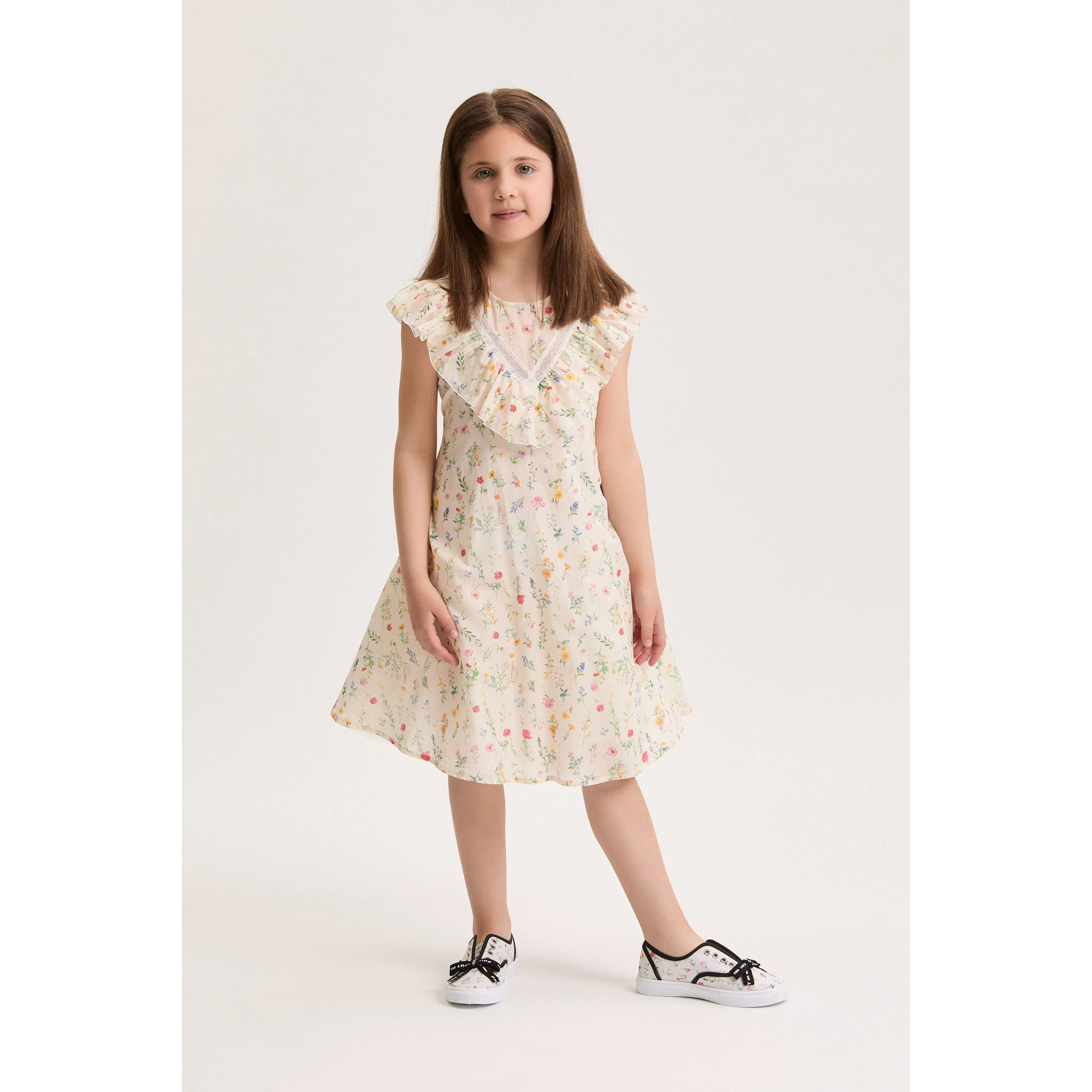 Philosophy Off White Sleeveless Ruffle Belt Dress - Image 4