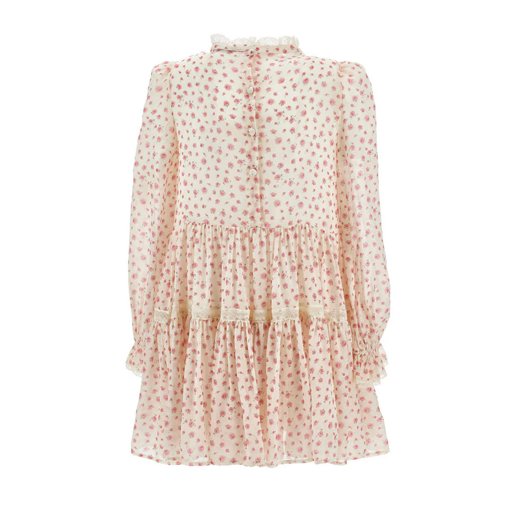 Philosophy Pink Small Rose Lace Trim Dress - Image 3