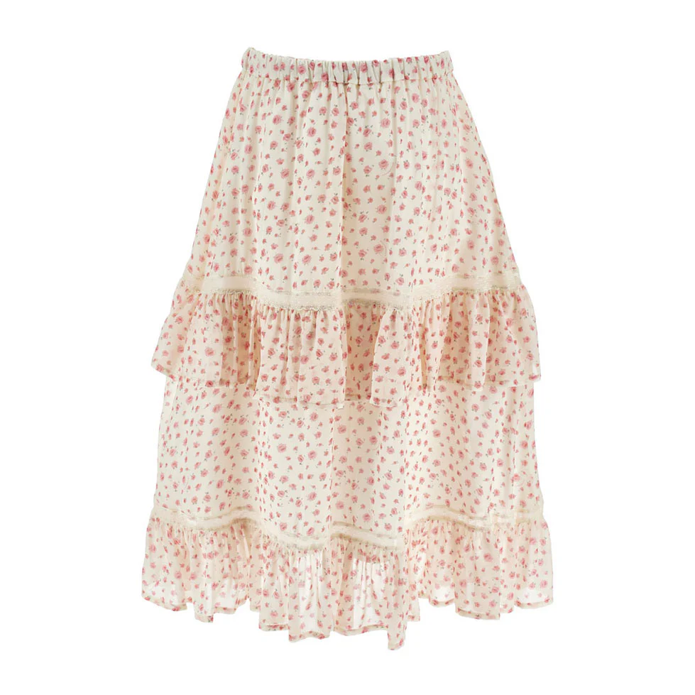 Philosophy Pink Small Rose Long Skirt