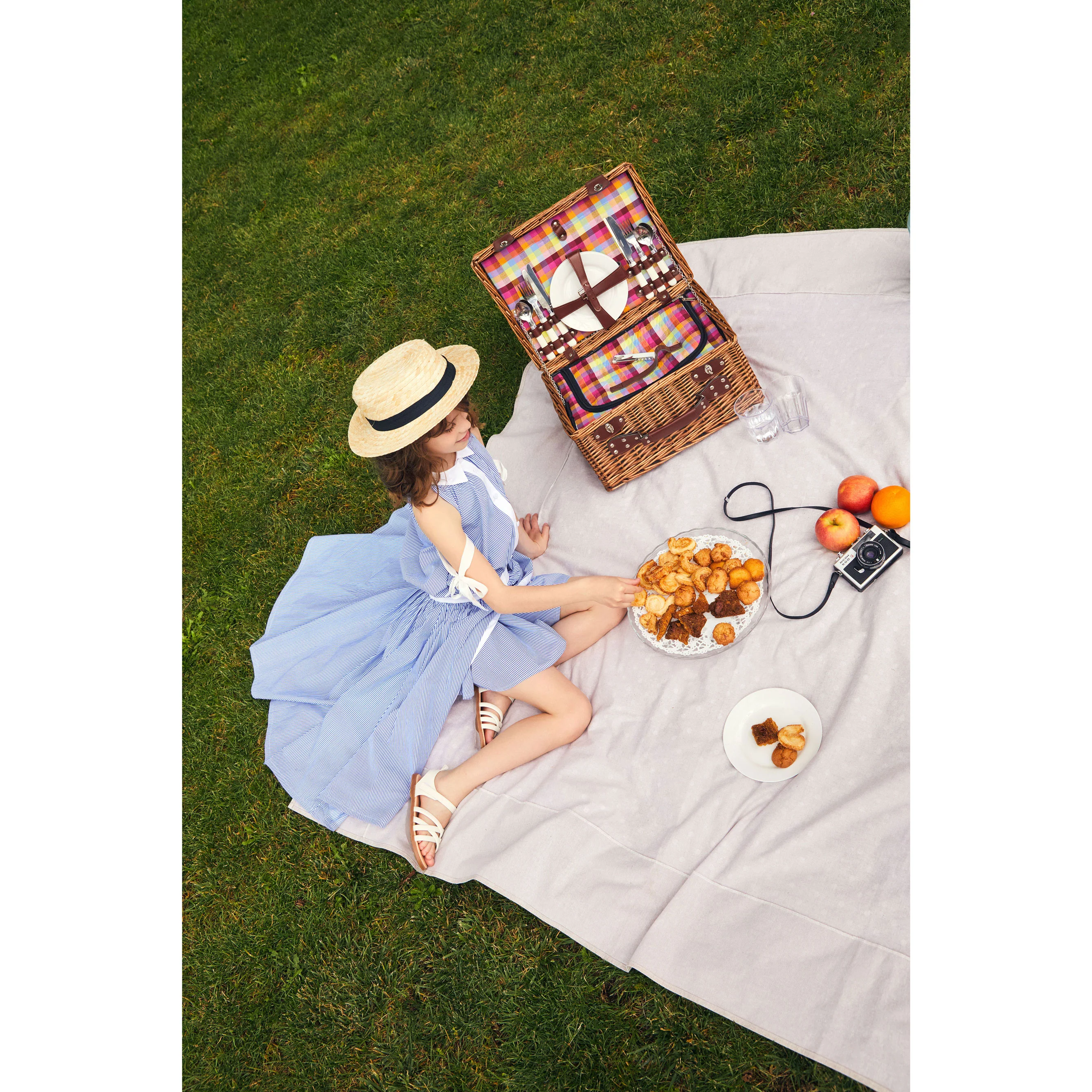 Philosophy White/ Blue Stripped Poplin Dress - Image 2