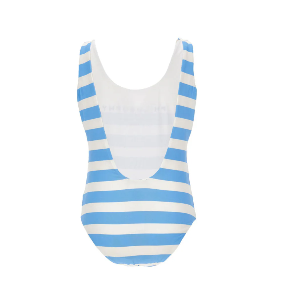 Philosophy White/Blue Stripped Swimsuit - Image 2
