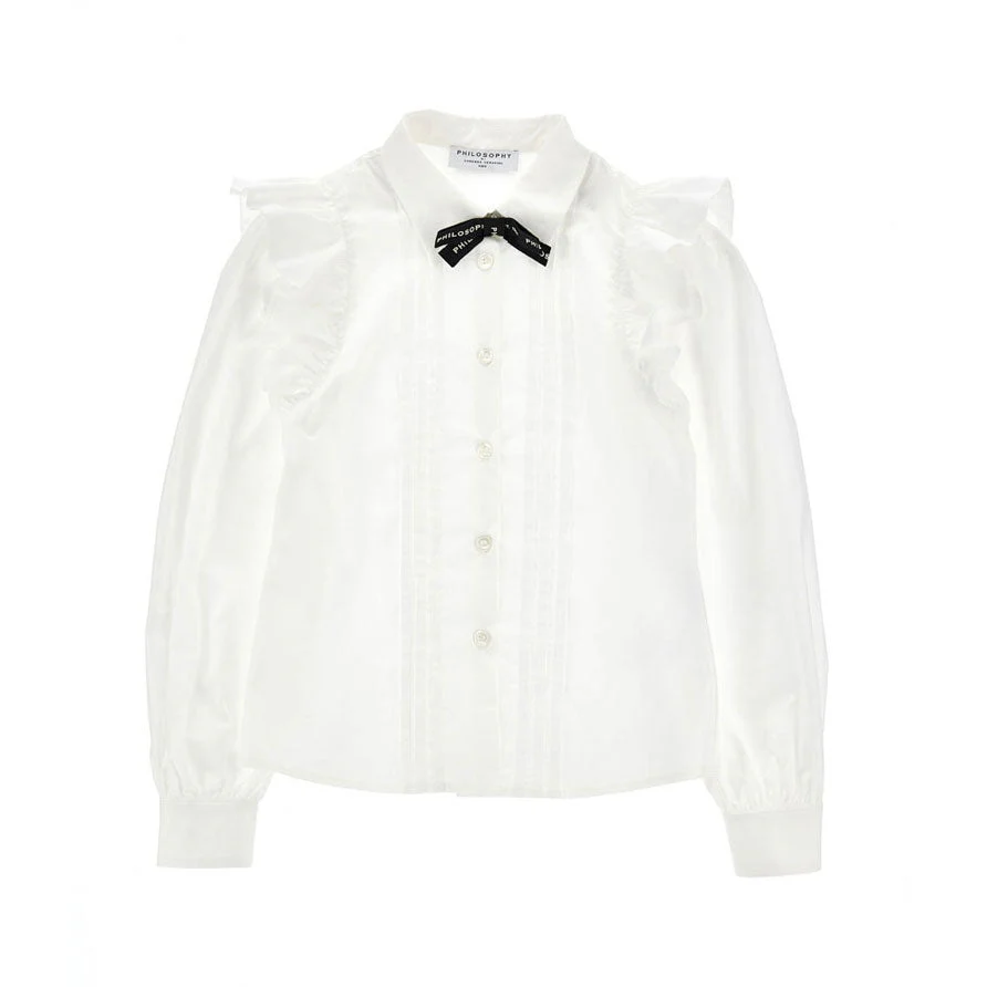 Philosophy White Poplin Bow Blouse