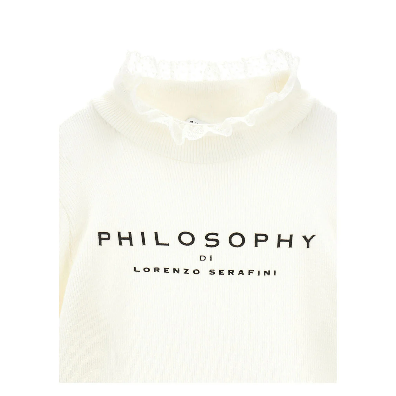 Philosophy White Turtleneck Rib Tee - Image 3