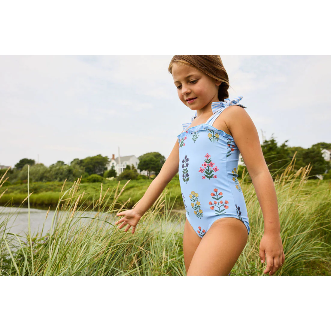 Pink Chicken Blue Bell Field Floral Hero Suit - Image 4