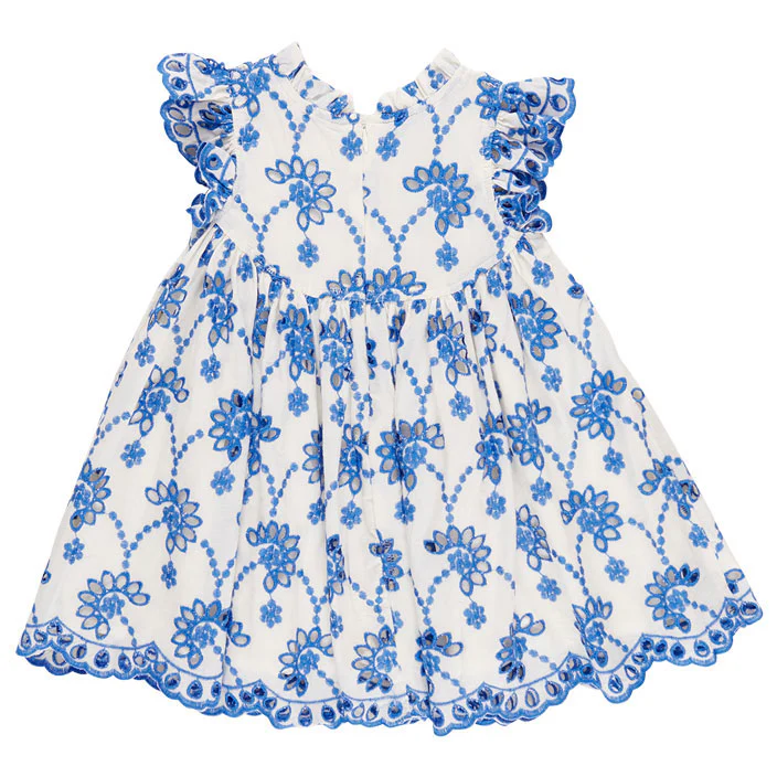 Pink Chicken Blue Eyelet Cynthia Dress - Image 3