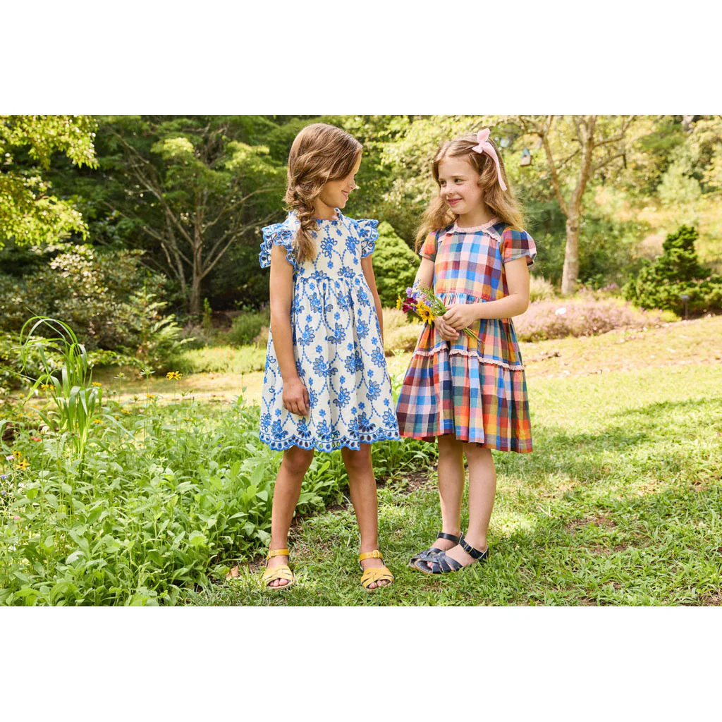 Pink Chicken Blue Eyelet Cynthia Dress - Image 4