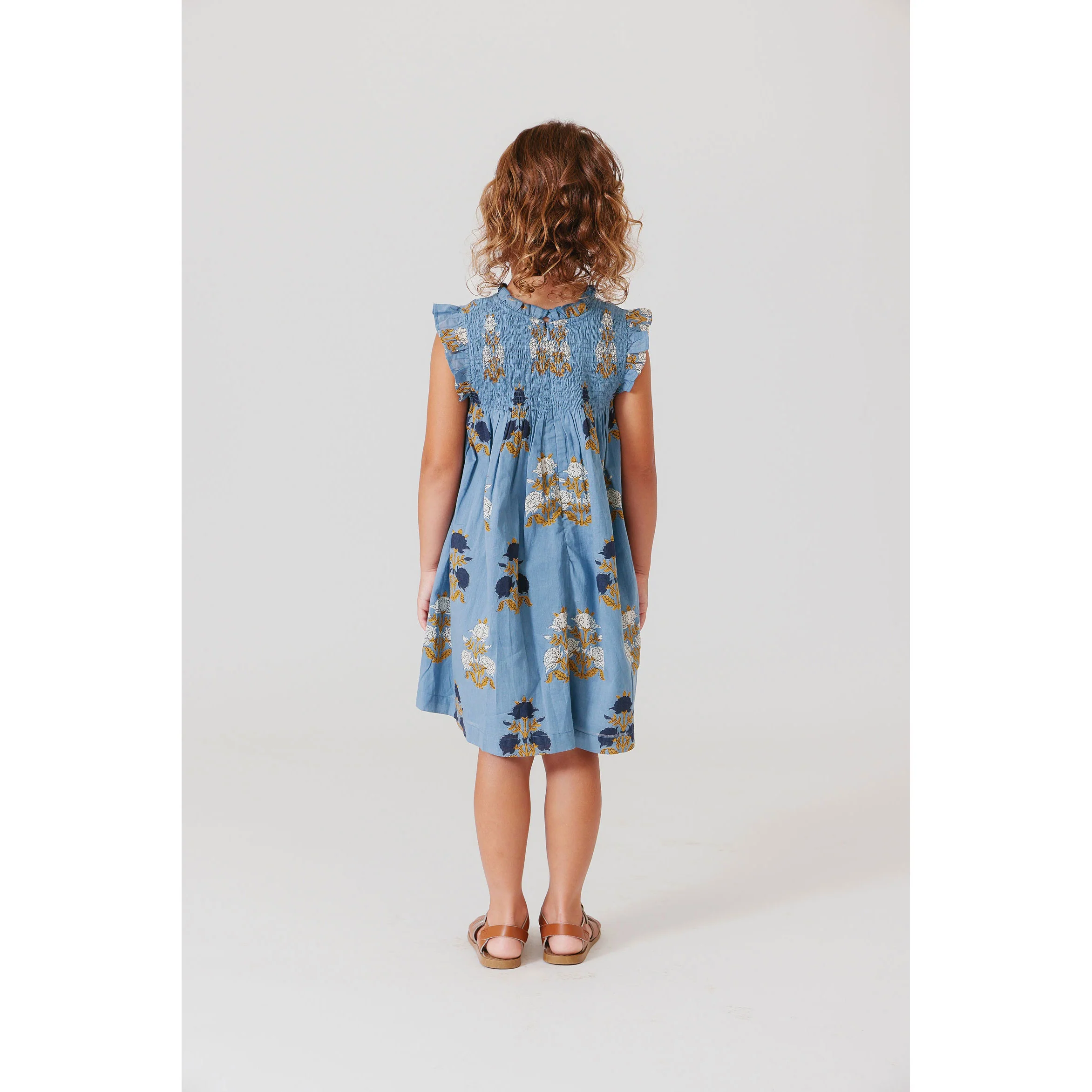 Pink Chicken Blue Flowerette Stevie Dress - Image 4