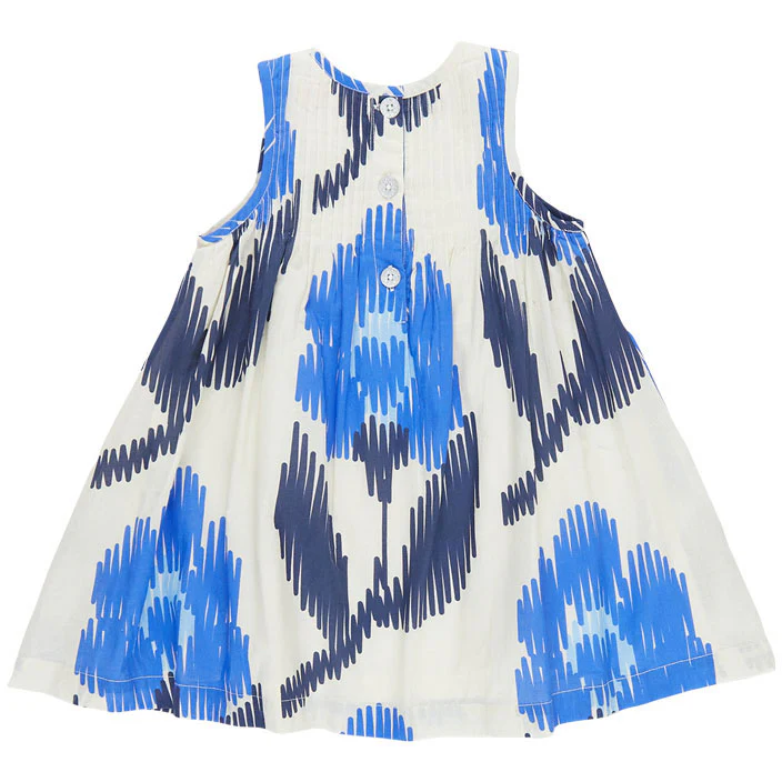 Pink Chicken Blue Ikat Jaipur Dress - Image 2