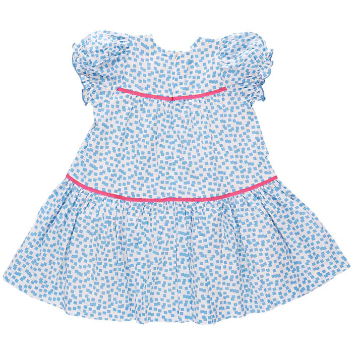 Pink Chicken Blue Mini Squares Fiona Dress - Image 3