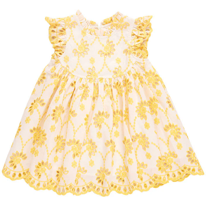 Pink Chicken Bright Yellow Eyelet Cynthia Dress