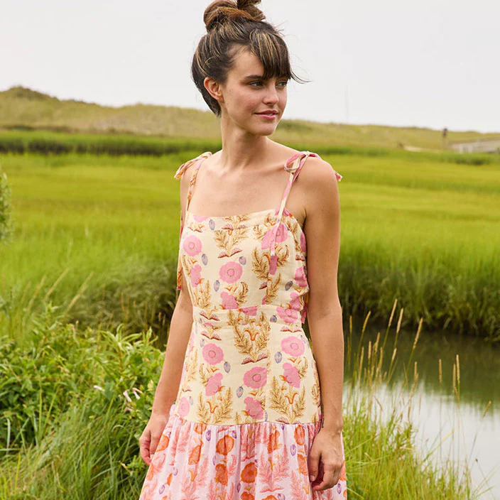 Pink Chicken Gilded Floral Mix Womens Marilyn Dress - Image 2