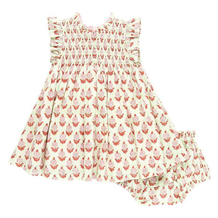 Pink Chicken Green Dahlia Baby Stevie Dress Set - Image 2