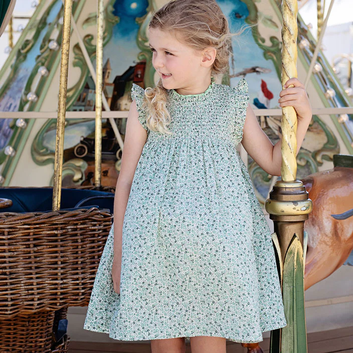 Pink Chicken Green Mini Ditsy Stevie Dress - Image 2