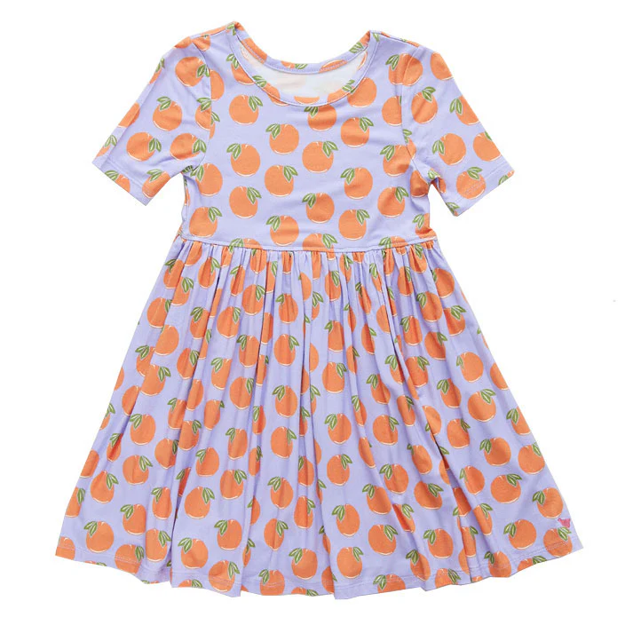 Pink Chicken Lavender Oranges Bamboo Steph Dress