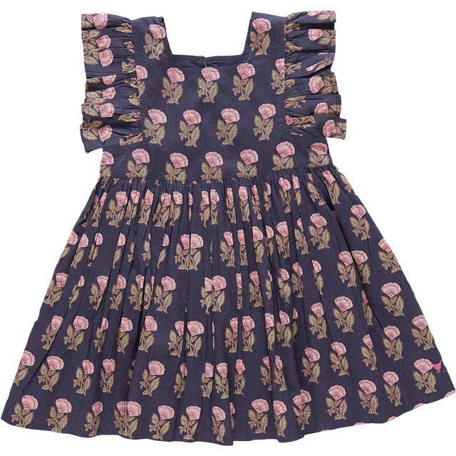 Pink Chicken Navy Flower Drop Elsie Dress