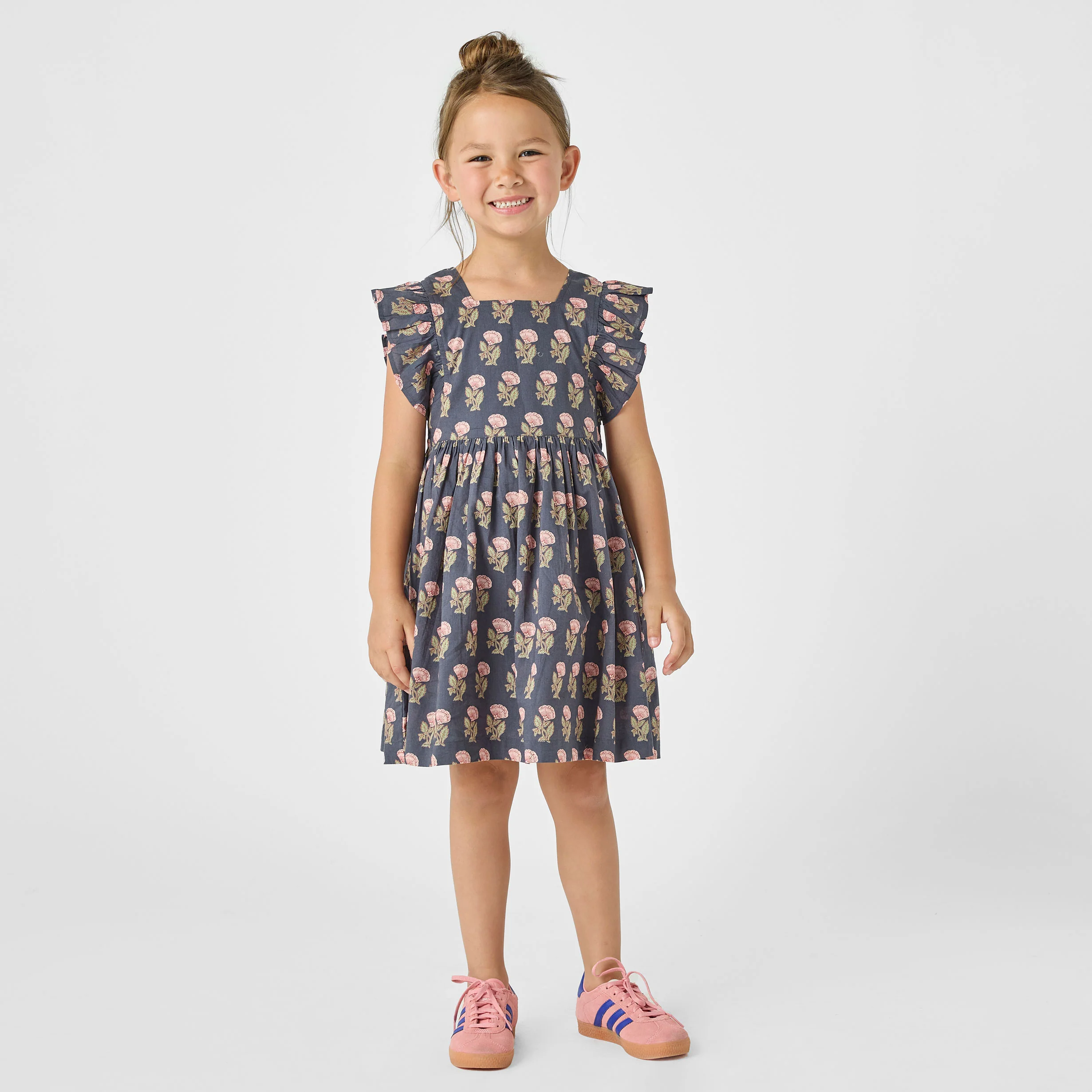 Pink Chicken Navy Flower Drop Elsie Dress - Image 2