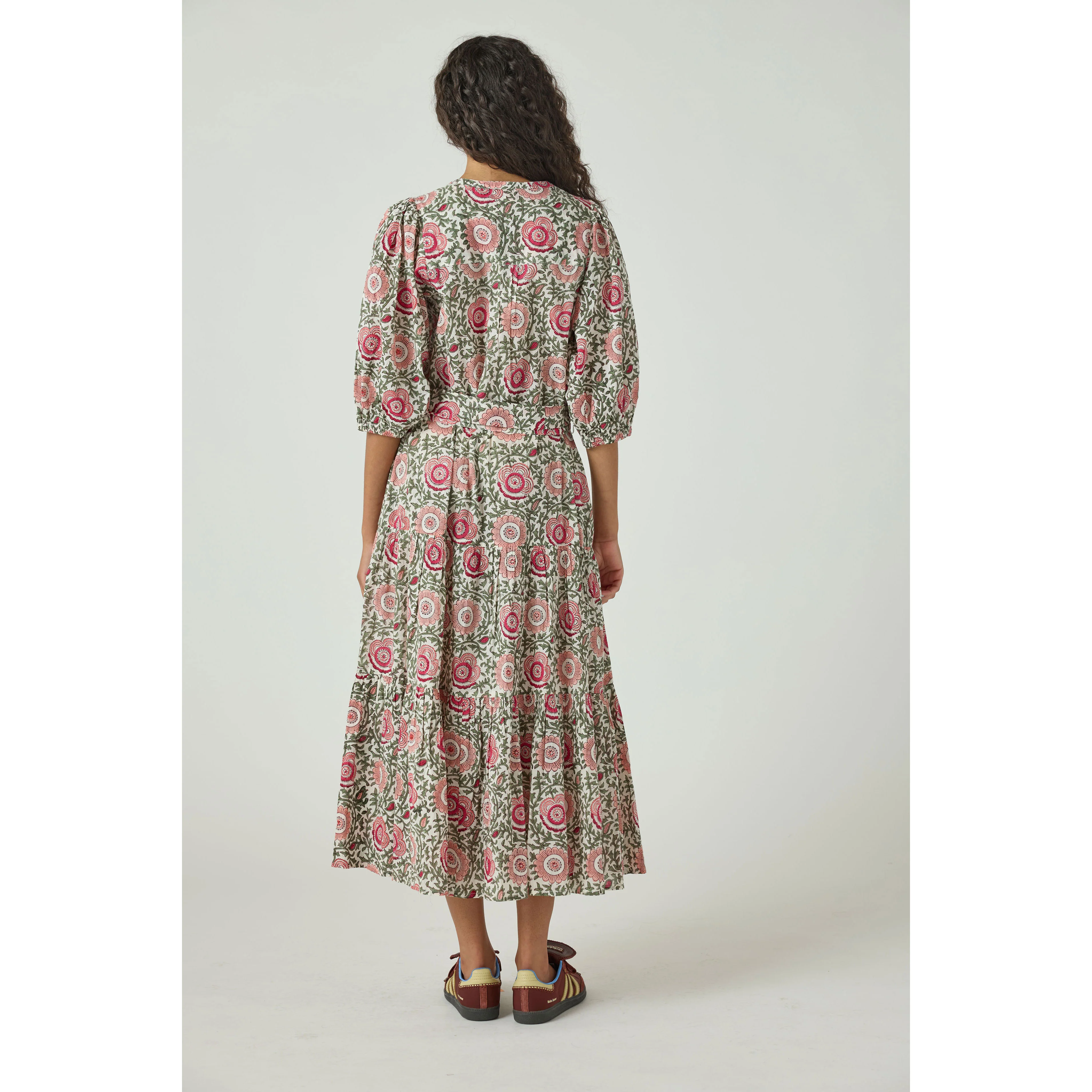 Pink Chicken Pink Lisbon Floral Womens Pintuck Indira Dress - Image 3