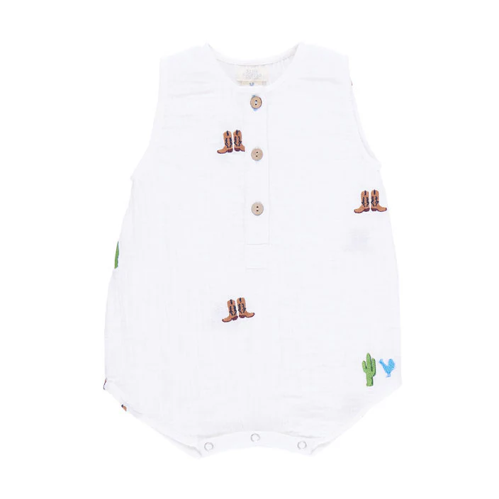 Pink Chicken Rodeo Embroidery Baby Riley Jumper