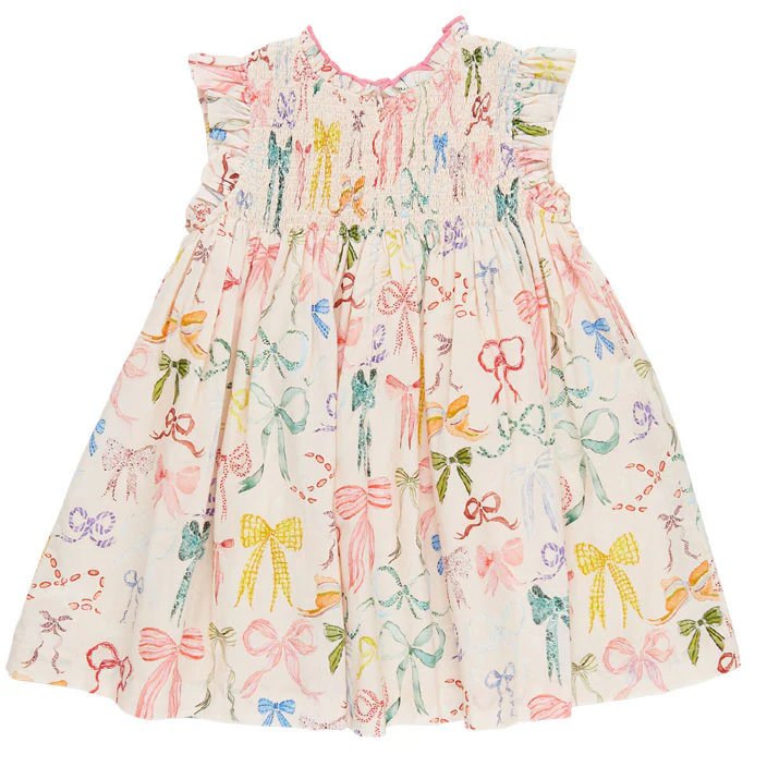 Pink Chicken Watercolor Bows Stevie Dress - Image 3