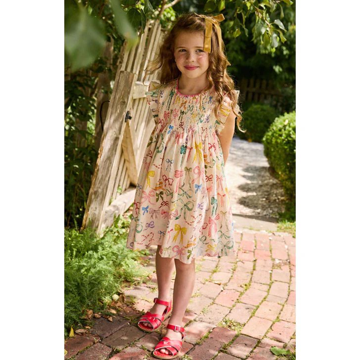 Pink Chicken Watercolor Bows Stevie Dress - Image 4