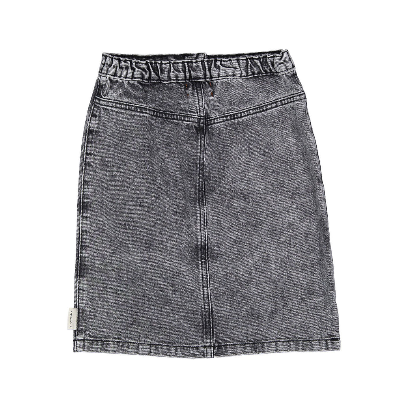 Piupiuchick Black Washed Denim Skirt - Image 2