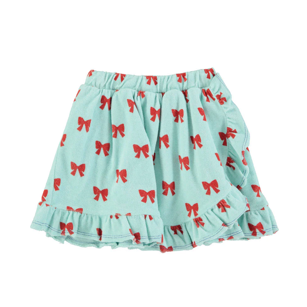 Piupiuchick Blue W/ Red Bows Short Skirt