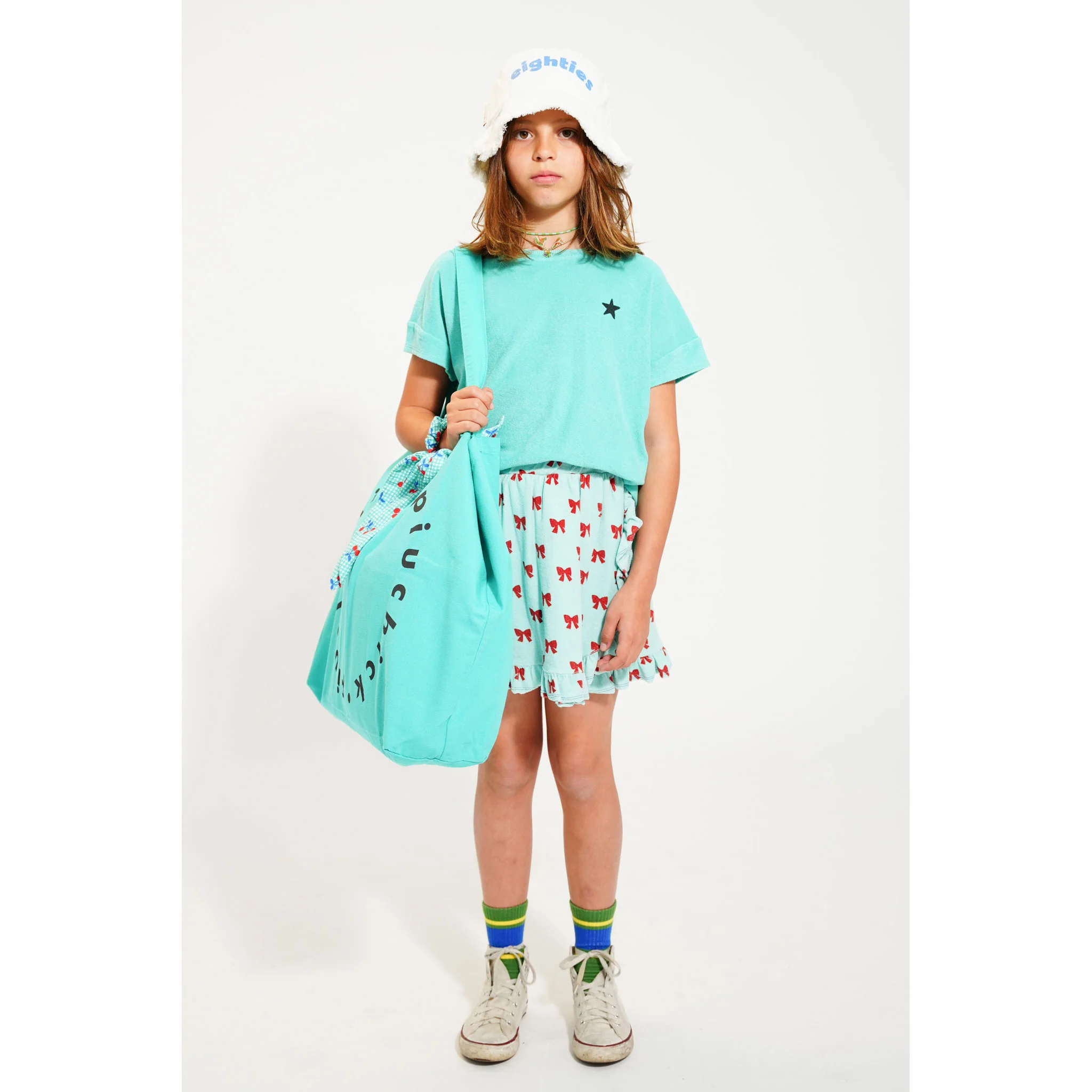 Piupiuchick Blue W/ Red Bows Short Skirt - Image 2