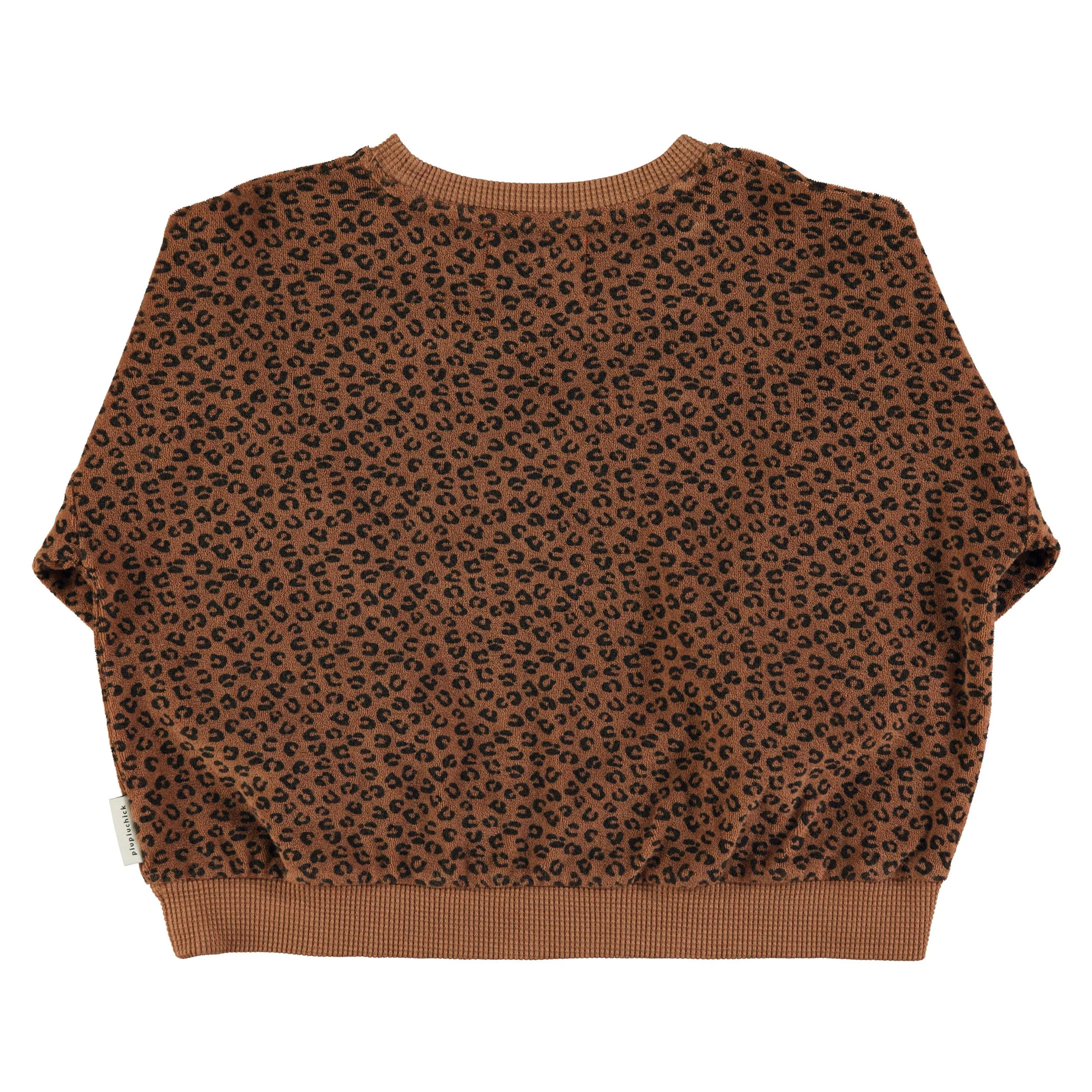 Piupiuchick Brown Animal Print Terry Sweatshirt - Image 3