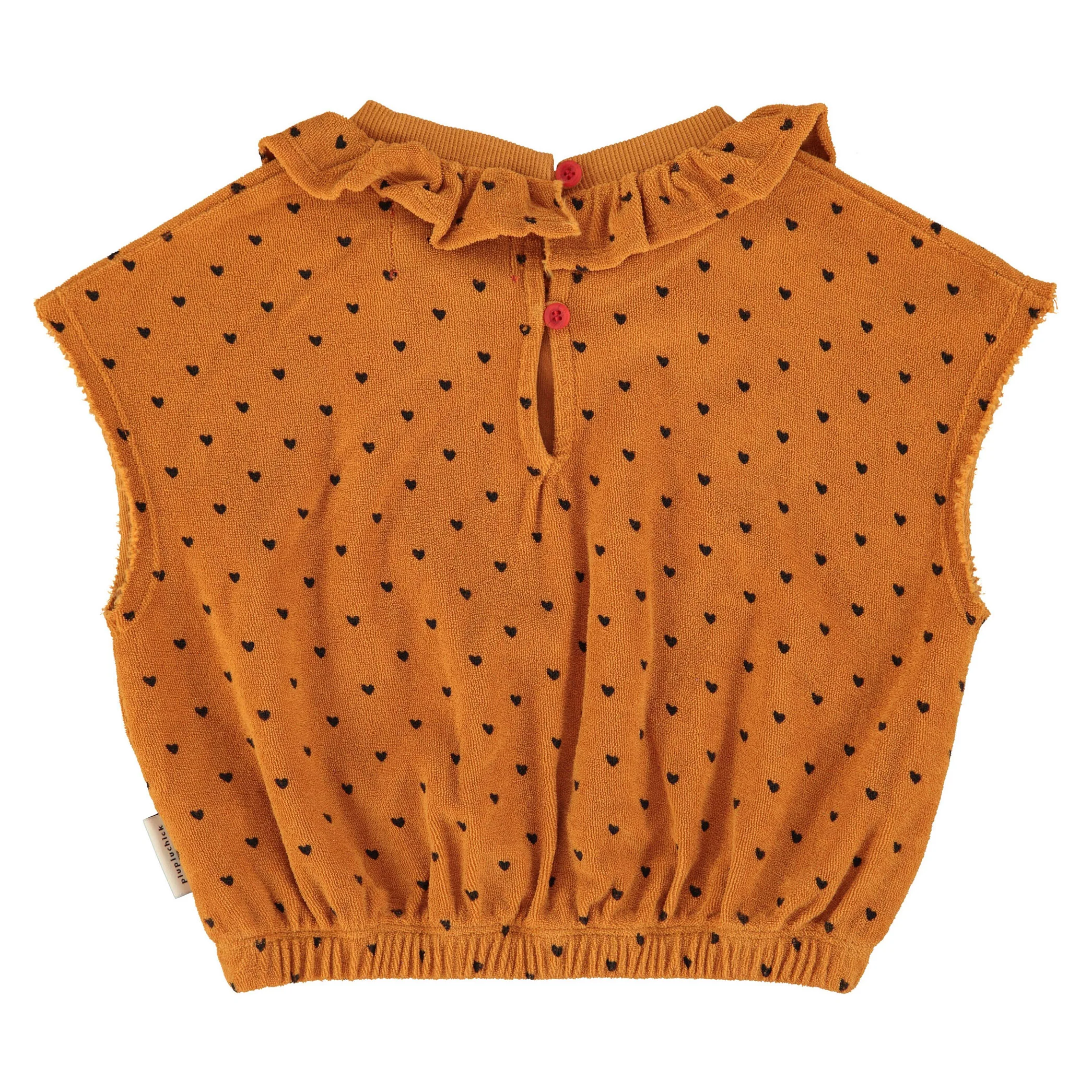 Piupiuchick Camel/Black Hearts All Over Top - Image 3