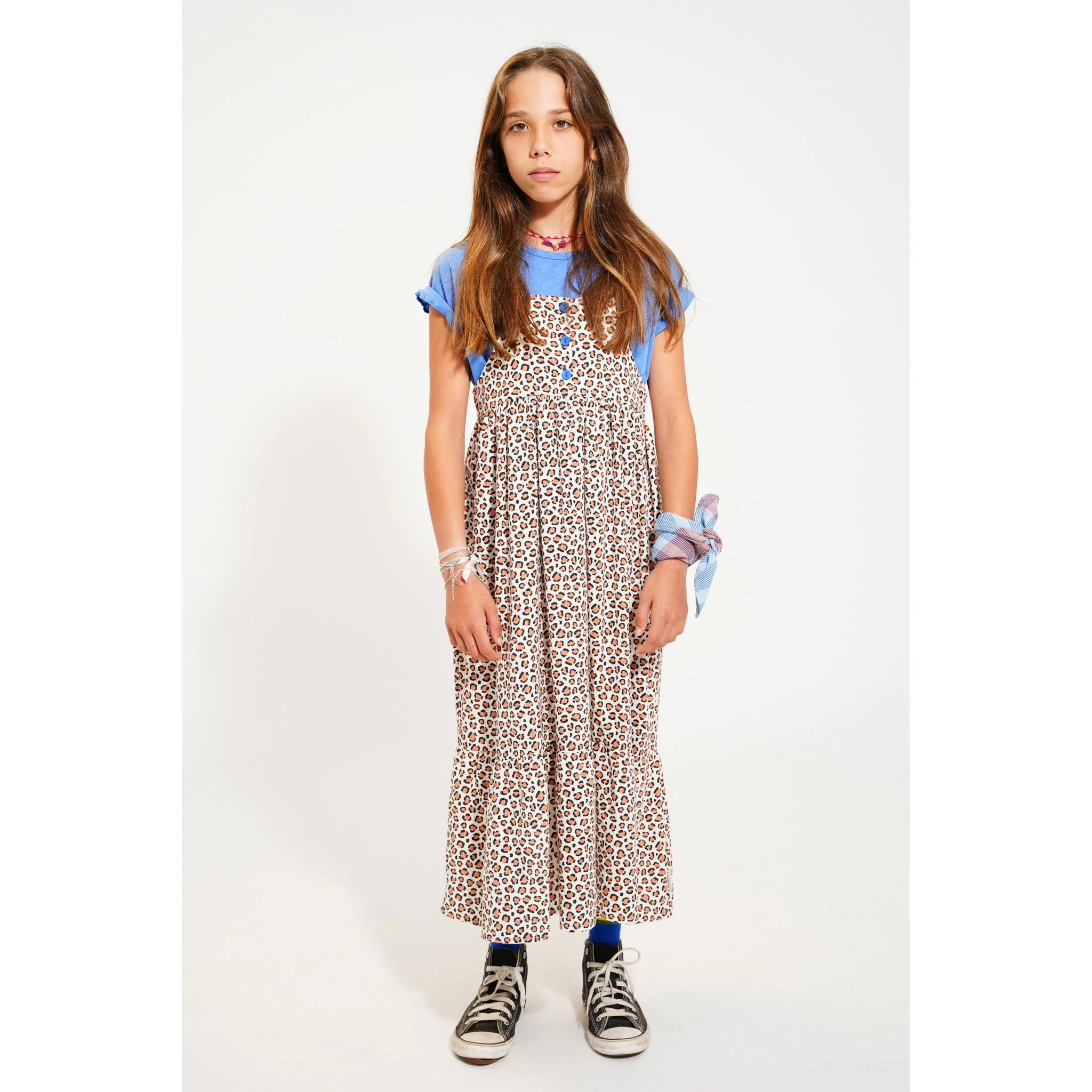 Piupiuchick Ecru Animal Print Long Layered Dress - Image 2