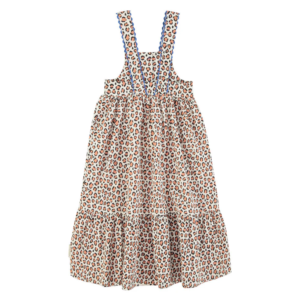 Piupiuchick Ecru Animal Print Long Layered Dress - Image 3