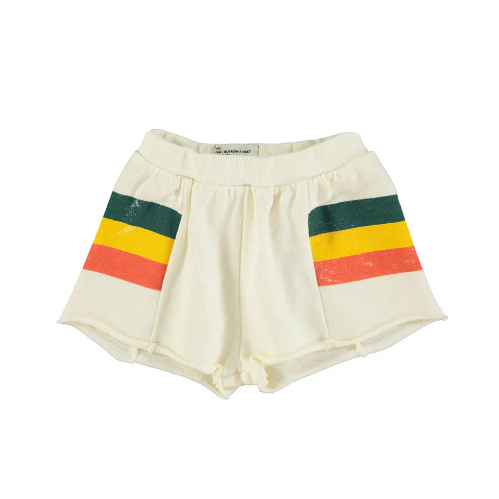 Piupiuchick Ecru Multicolor Stripes Shorts