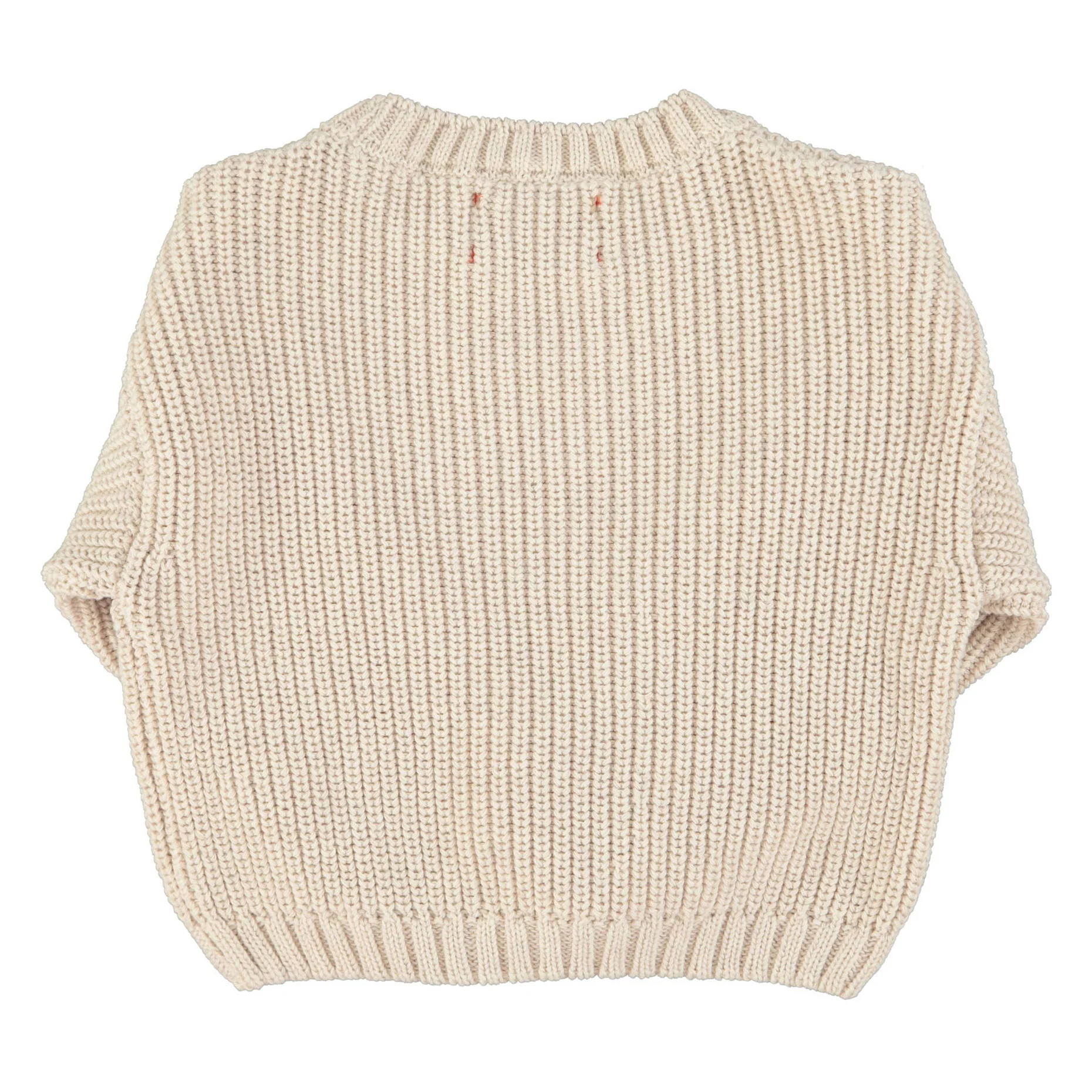 Piupiuchick Ecru/Red Heart Print Knitted Sweater - Image 3