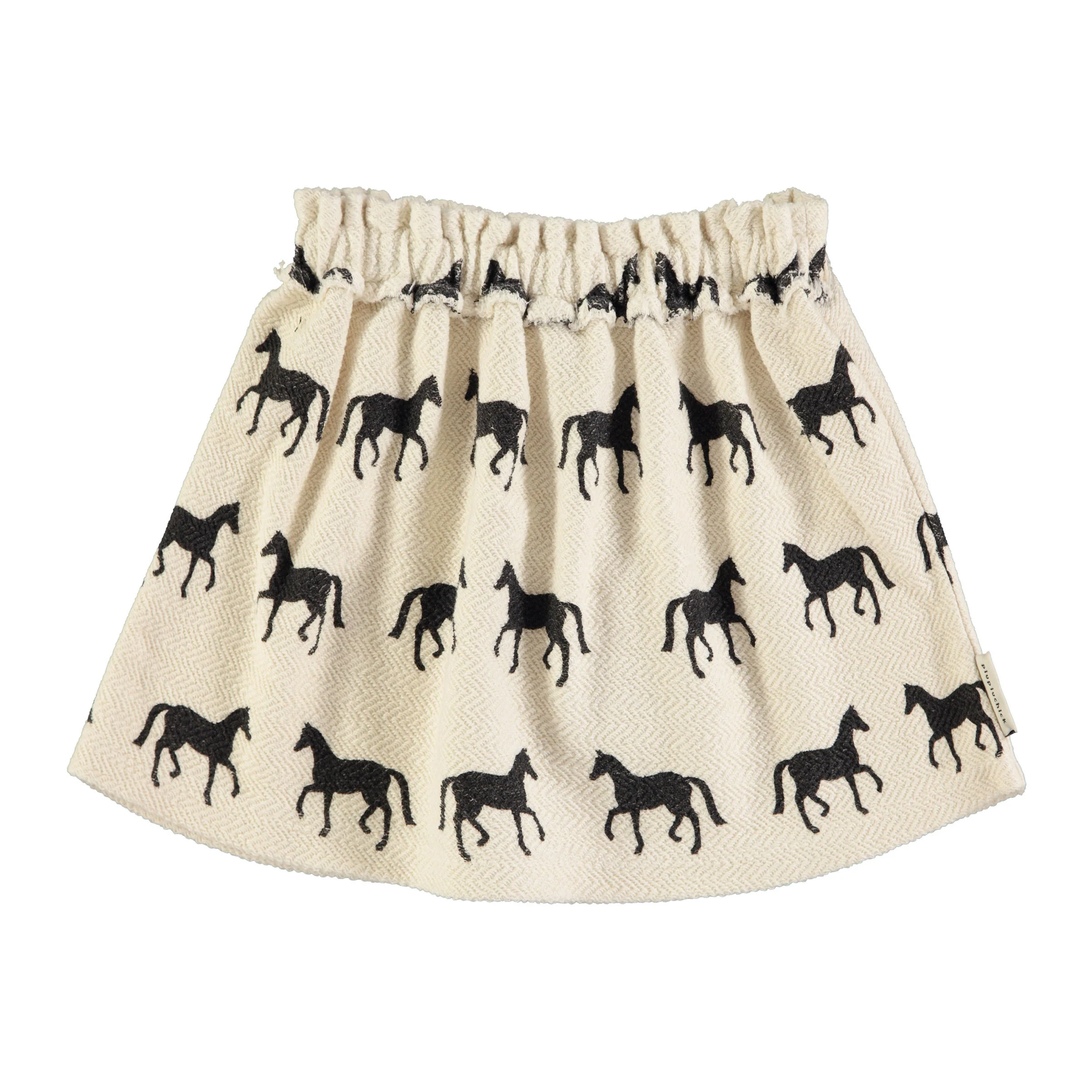 Piupiuchick Ecru w/ Black Horses Short Skirt