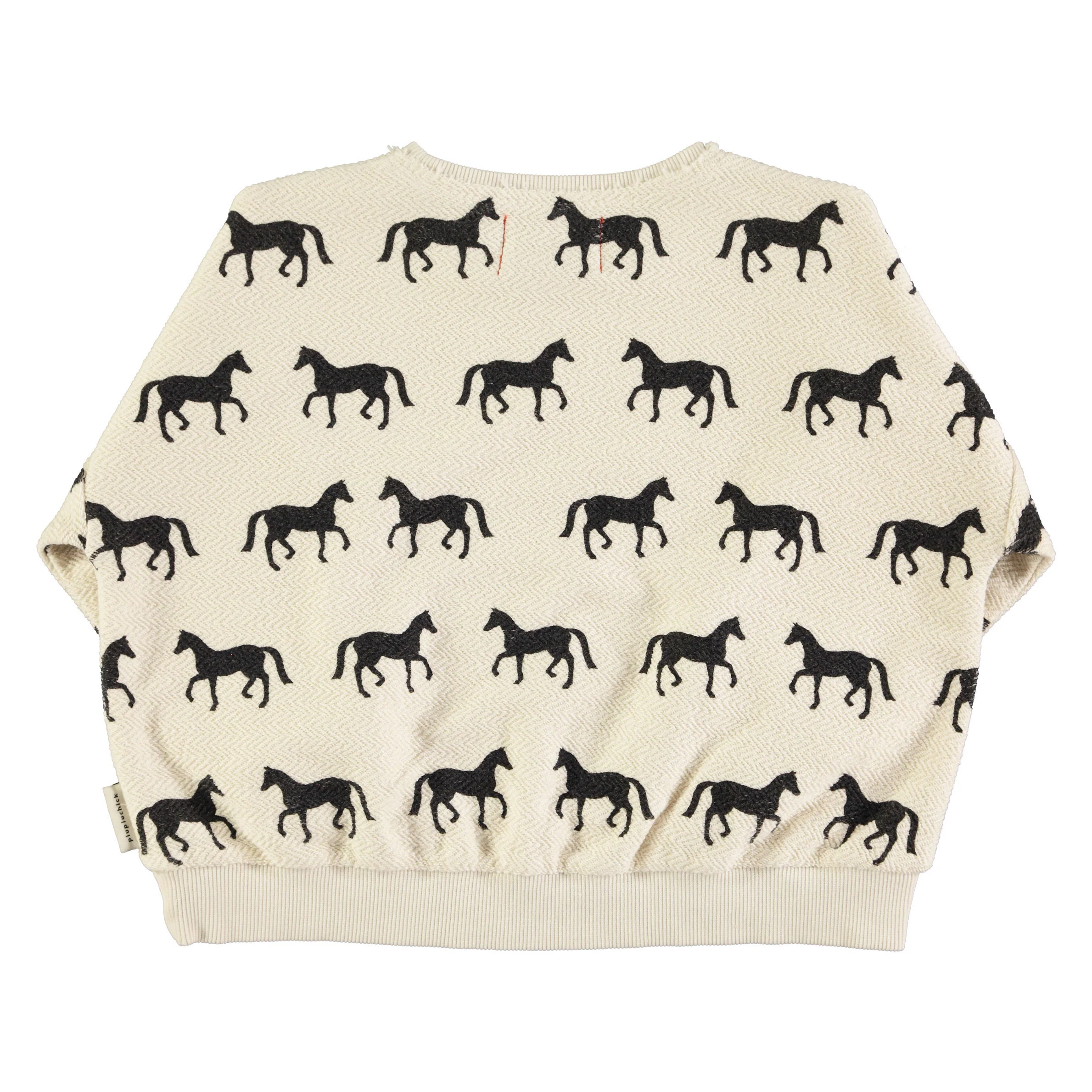 Piupiuchick Ecru w/ Black Horses Sweatshirt - Image 2